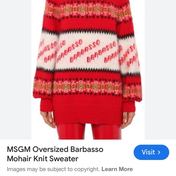 MSGM Oversized Barbasso Mohair Knit Sweater S - Picture 2 of 2